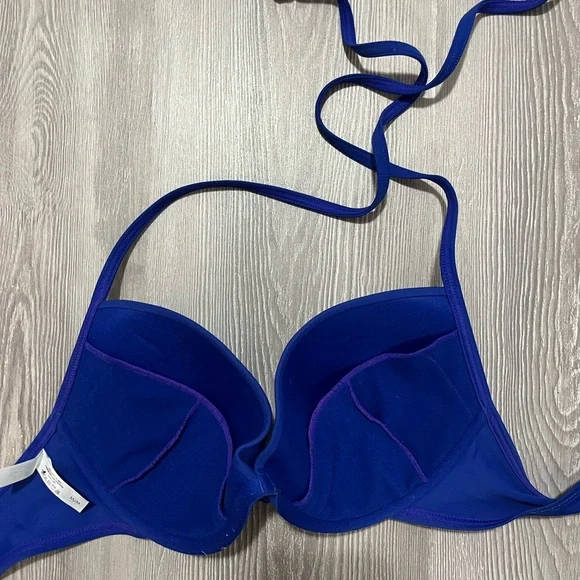 La vie en rose - aqua rose blue bikini top size medium - Picture 3 of 4